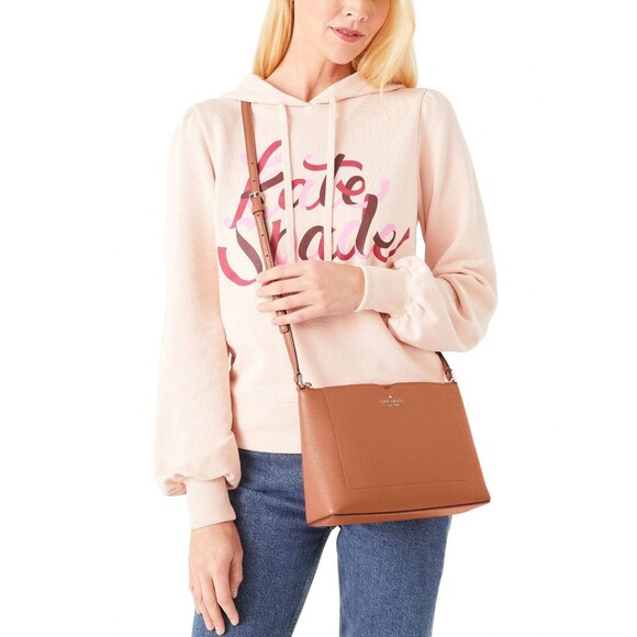 New Kate Spade Harlow Pebble Leather Crossbody Warm Gingerbread - Picture 2 of 4